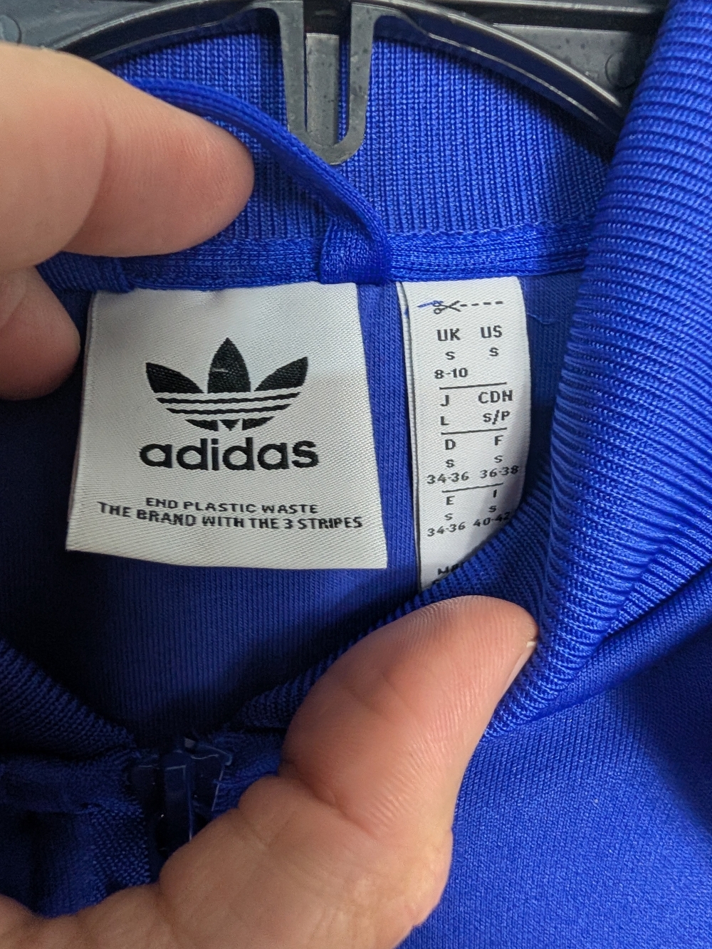 adidas Women's Blue Track Jacket - Classic Trefoil Detachable Sleves - Picture 2 of 12